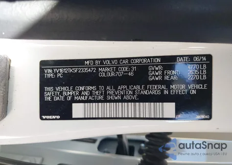 2015 Volvo S60 T5 Premier from USA, damaged, VIN YV1612TK5F2335472